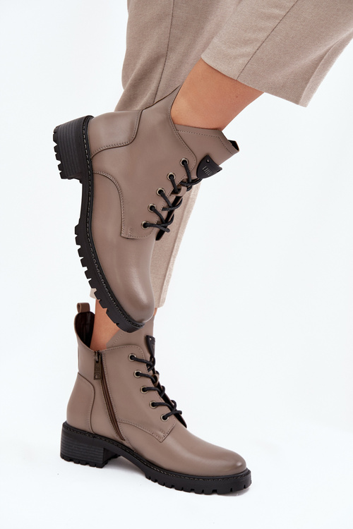 Insulated Women's Block Heel Boots Vinceza 58609 Grey
