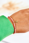 Women's Bracelet With Beads Pink-Gold