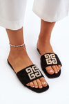 Women's Flat Sandals with Decoration Black Inaile