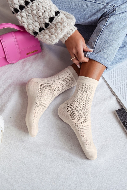 Ladies Lace Socks Ecru
