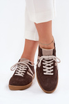 Zazoo N1068 Suede Low Sneakers Women's Chocolate