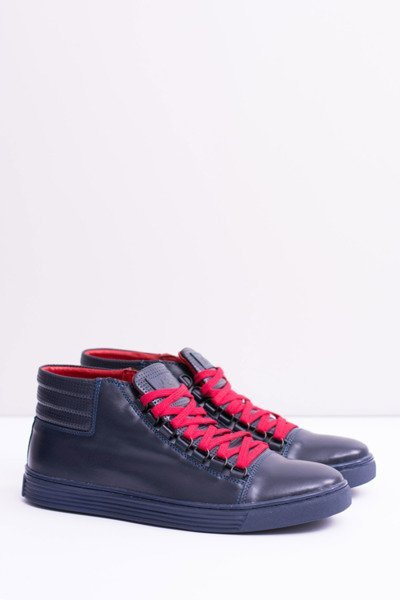 Men's Leather Tennis Shoes Navy Blue Torres