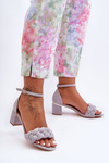 Suede Sandals with Braid Gray Essenza