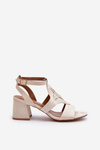 Beige Low Heel Sandals Eleriva