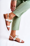 Fashionable Sandals With Beads White Hally