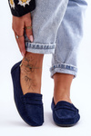 Women's Suede Moccasins Navy Lenvie