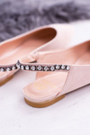 Lu Boo Pink Suede Ballerinas in Spike Zirconia Macron