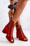 Maciejka Suede Openwork Boots Red 04040-08