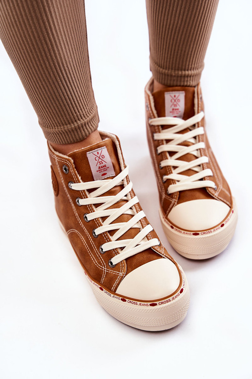Women's High Warmed up Sneakers Cross Jeans KK2R4043C Camel