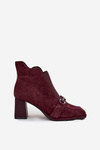 Women's Boots Made of Natural Suede on Heel Artiker 57C0222 Bordeaux