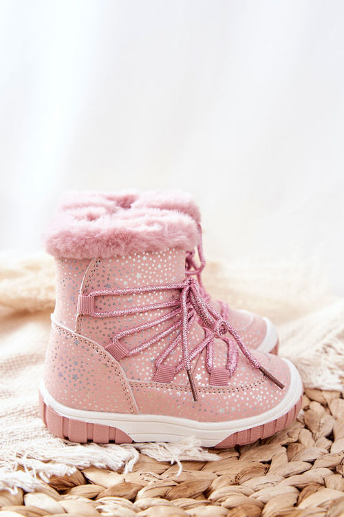 Fleece-lined Snow boots Pink Stars