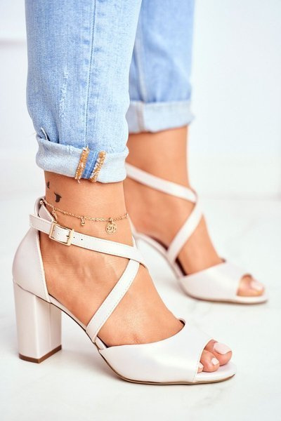 Women's Stiletto Sandals Sergio Leone Beige Pearl SK865