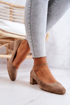 Suede Pumps On a Pillar Sergio Leone PB291 Beige