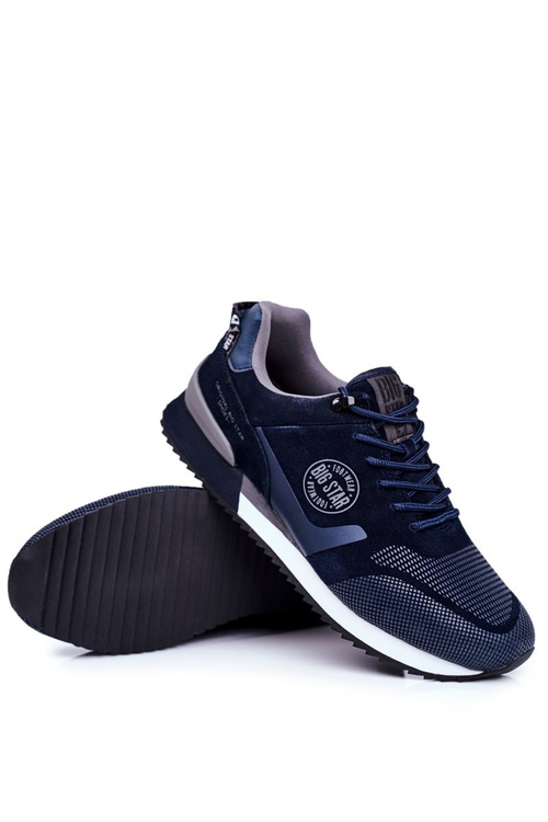 Men's Sport Shoes Sneakers Big Star Navy Blue GG174547