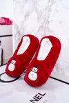 Children's Christmas Slippers With Snowman Red Let It Snow