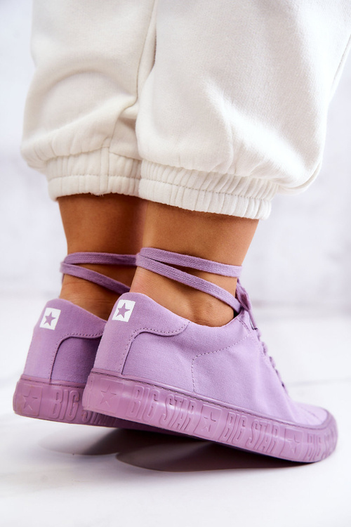 Trampki Damskie Wiązane Fioletowe Big Star JJ274416