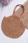 Women's Bag Braided 100% Paper Luna Camel