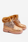 Children's Glossy Trapper Boots Warm Golden Brema