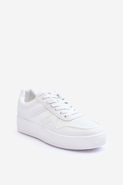 Buty Sportowe Damskie Platforma Białe Pudina 23SP35-5468