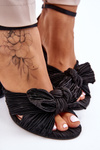 Fashionable Sandals With A Bow On Heels Black Callum
