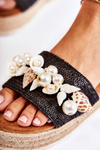 Women's Slippers On The Platform With Shells Black Tolia