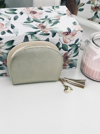 Złota Damska Portmonetka Portfel z Frędzlem