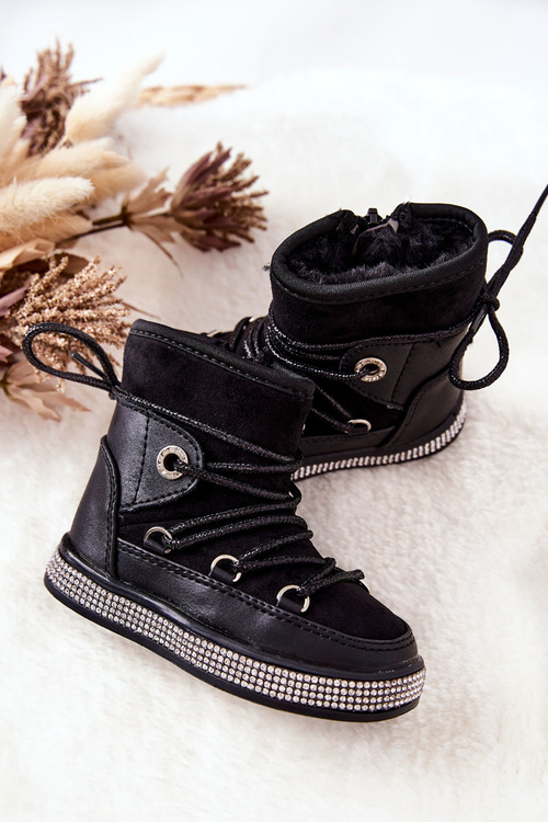 Children's Snowboots with Zircons Black Wellma