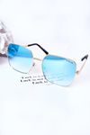 Gold Square Sunglasses With Blue Ombre Lenses