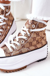 High Sneakers On A Platform Brown Electric Love
