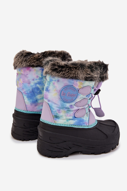 Children's Girls Snow Boots With Fur And Elastic Lee Cooper LCJ-25-10-3778 Purple