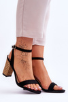 Suede Sandals On A Braided Heel Black Selila