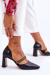 Leather Pumps With Belt Maciejka 05950-01 Black