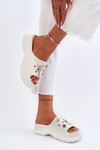 Women's Foam Flip Flops with White Decorations Afariana