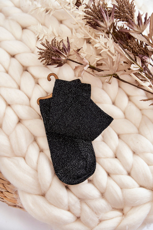 Women's Antibacterial Socks With Shiny Thread Black