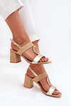 Heeled Sandals Gold Afleeria
