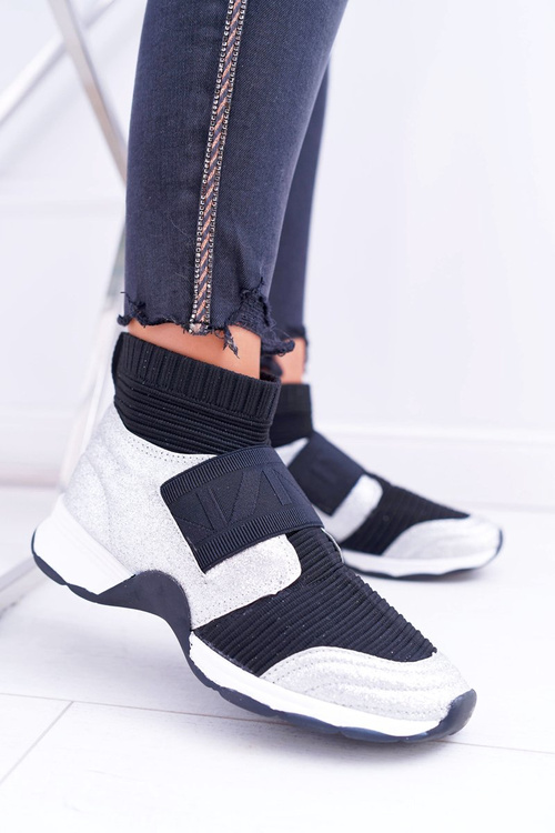 Women's Sports Shoes Lu Boo With Sock Silver Brocade Phantom