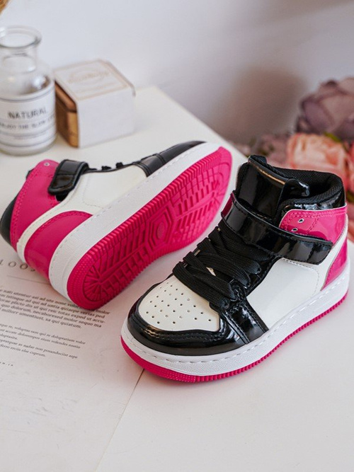 Children's Shiny Sports Shoes Pink and White Milara