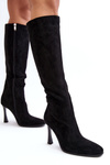 Women's Heeled Fur-Lined Boots Black Isot