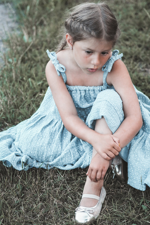 Kids' ballet flats with bow Gold Jellema