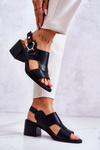 Leather High Heel Sandals La.Fi Black Leratto