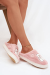 Furry slippers with bear pink Noralie