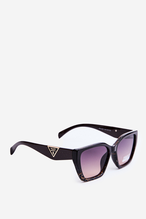 Women's Classic Sunglasses with Gold Details UV400 Black-Brown