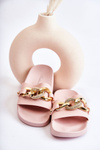 Children's Rubber Slippers With A Decorative Chain Pink Suzie