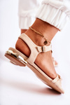 Women's Suede Sandals With A Chain Beige Norine