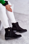 Women's Suede Boots With Ornament Black Giana