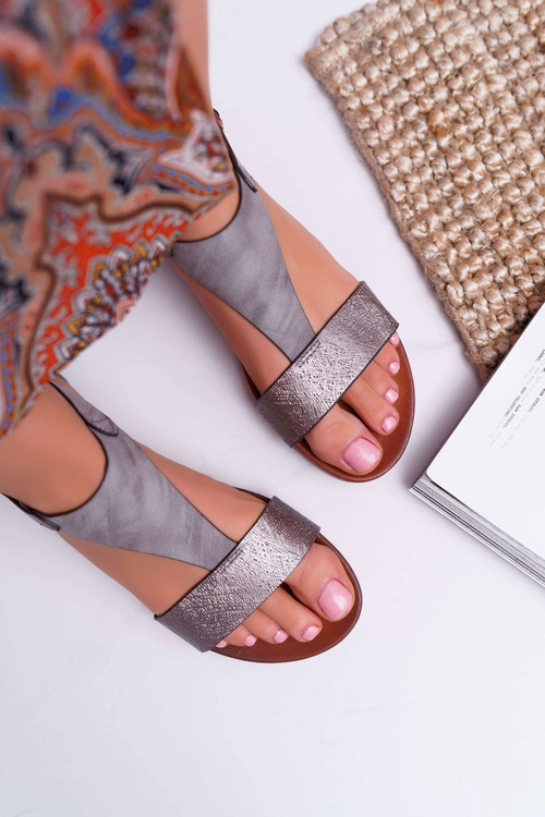 Women's Flat Sandals Sergio Leone SK020 Grey Magra