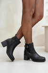 Warm Heeled Boots Eco Leather With Buckle Black Eriliana
