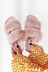Platform Slippers With Fur And Cubic Zirconia Beige Wow!