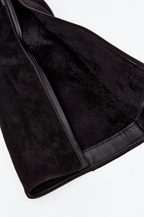 Women's heeled boots with gold buckle lined black Seraphine