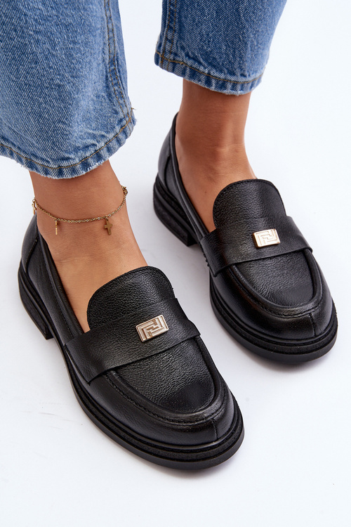 Zazoo 20165 Women's Black Leather Moccasins